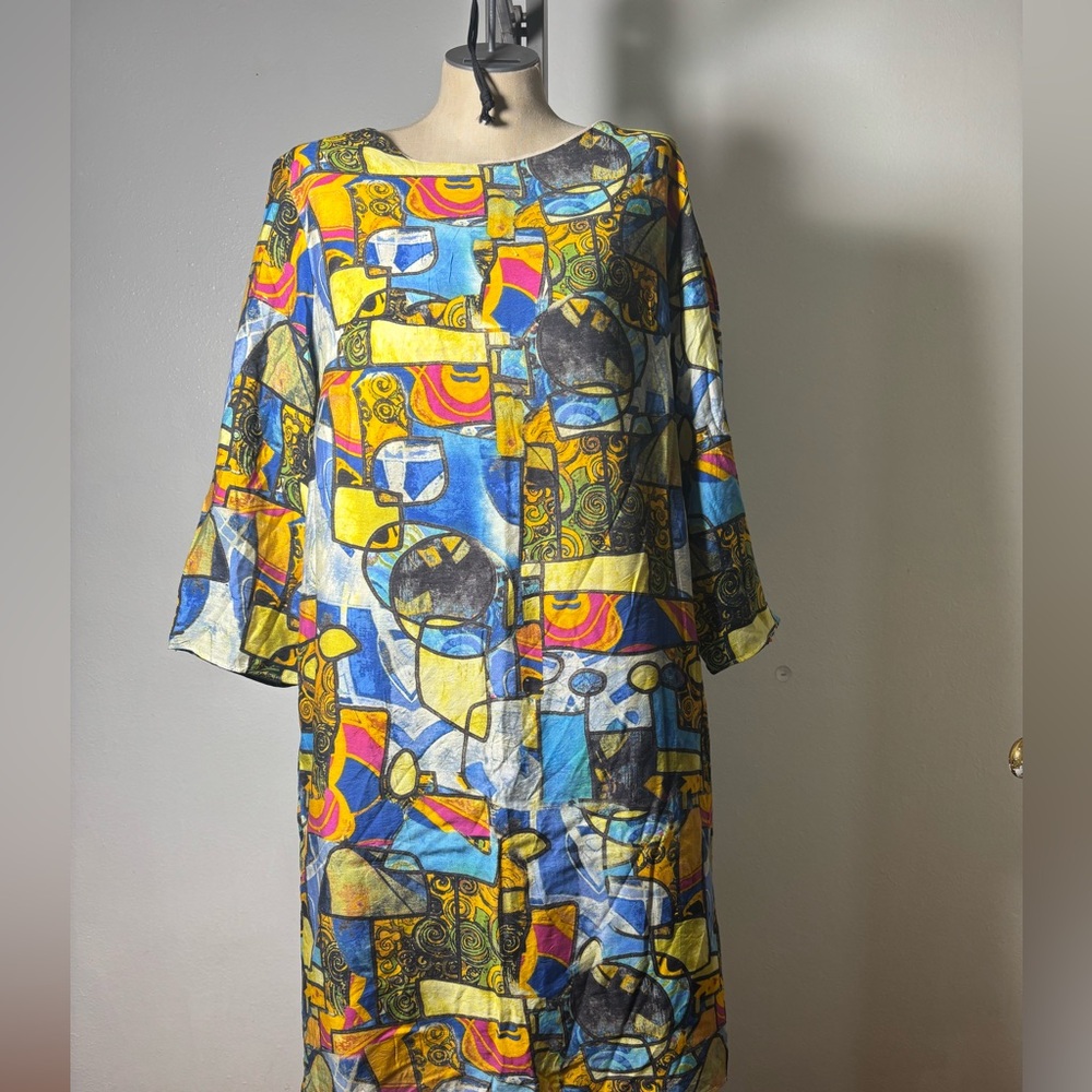 Abstract Print Colorful Dress